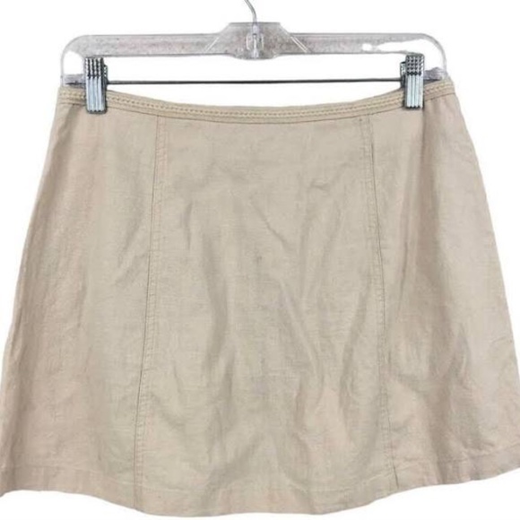 Urban Outfitters Mini Skirt Women's Medium Beige Cargo Zip Front - Picture 5 of 6